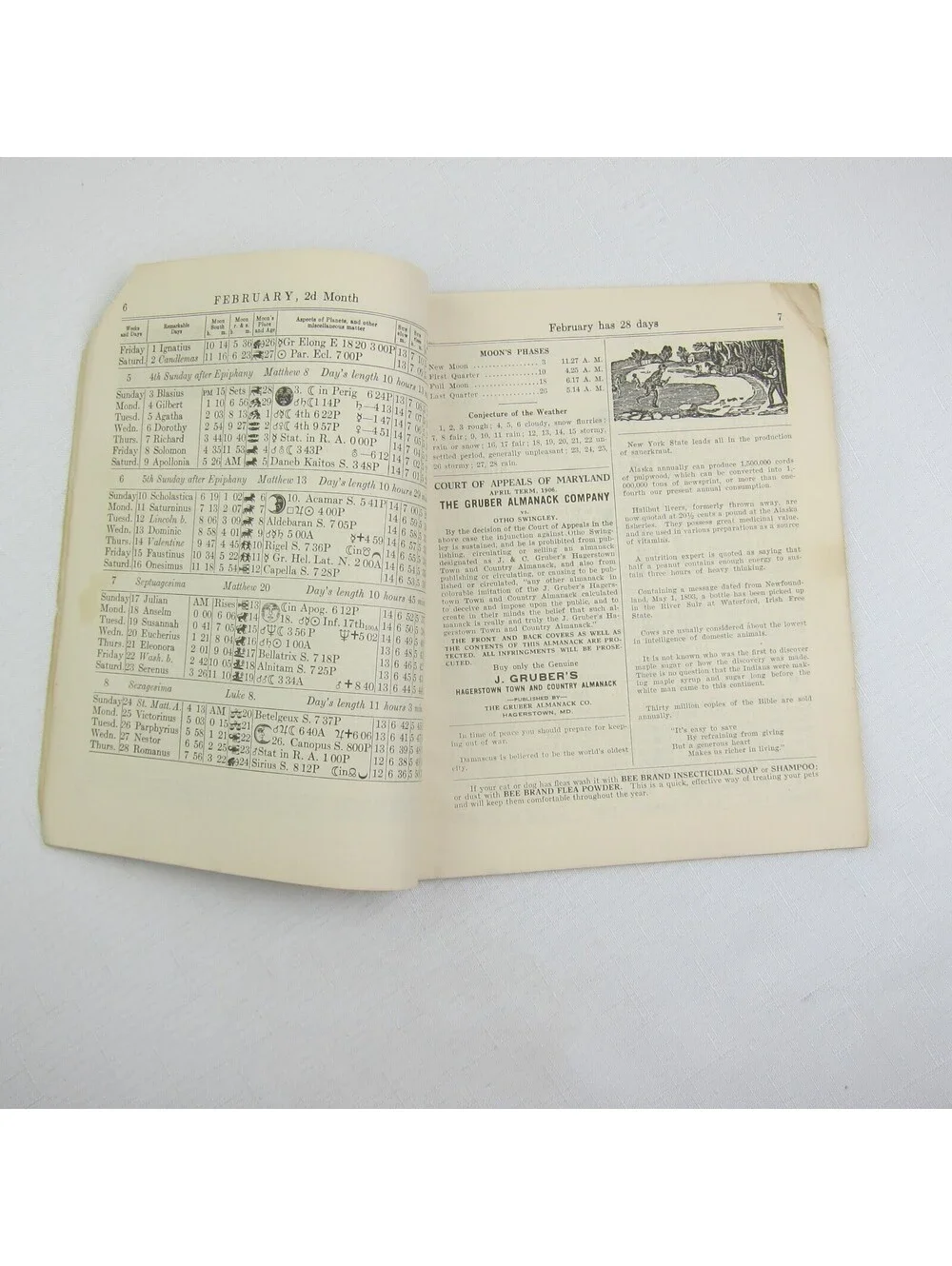 Vintage 1935 Old Farmer's Almanac John Gruber Hagerstown Town & Country Almanack